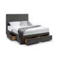 Wilton Upholstered 4 Drawer Storage Bed Frame - Dark Grey Linen, Super King