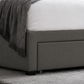 Wilton Upholstered 4 Drawer Storage Bed Frame - Dark Grey Linen, Super King