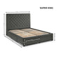 Wilton Upholstered 4 Drawer Storage Bed Frame - Dark Grey Linen, Super King