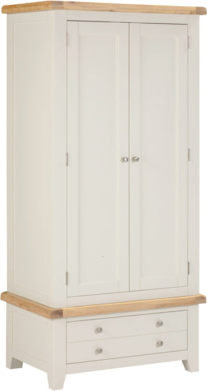 Windsor 2 Door 1 Drawer Wardrobe - IVORY/OAK