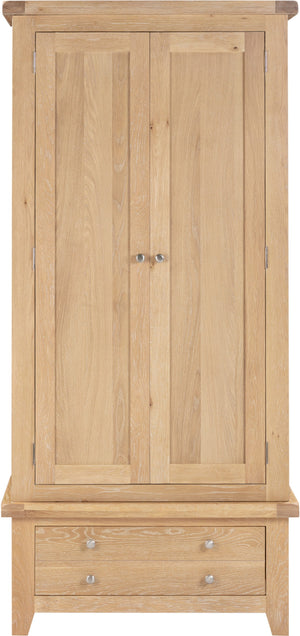 Windsor 2 Door 1 Drawer Wardrobe - NATURAL OAK