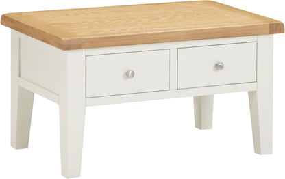 Windsor 2 Drawer Coffee Table - Ivory/Oak