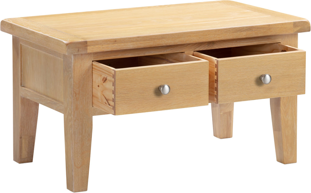 Windsor 2 Drawer Coffee Table - NATURAL OAK