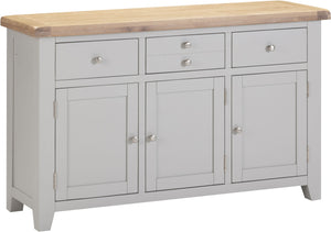 Windsor 3 Door 3 Drawer Sideboard - PEBBLE GREY/OAK