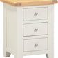 Windsor 3 Drawer Bedside - IVORY/OAK