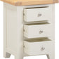 Windsor 3 Drawer Bedside - Ivory/Oak