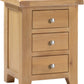 Windsor 3 Drawer Bedside - Natural Oak