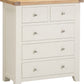 Windsor 3+2 Drawer Chest - IVORY/OAK
