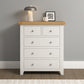 Windsor 3+2 Drawer Chest - Ivory/Oak