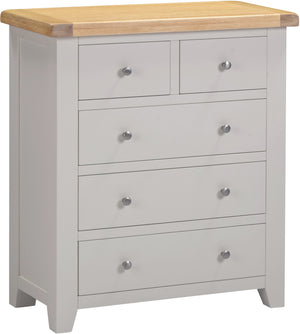 Windsor 3+2 Drawer Chest - Pebble Grey/Oak