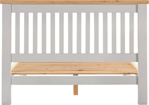 Windsor 4'6" Bed Low Foot End - PEBBLE GREY/OAK