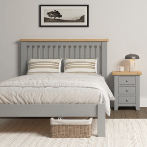 Windsor 4'6" Bed Low Foot End - Pebble Grey/Oak