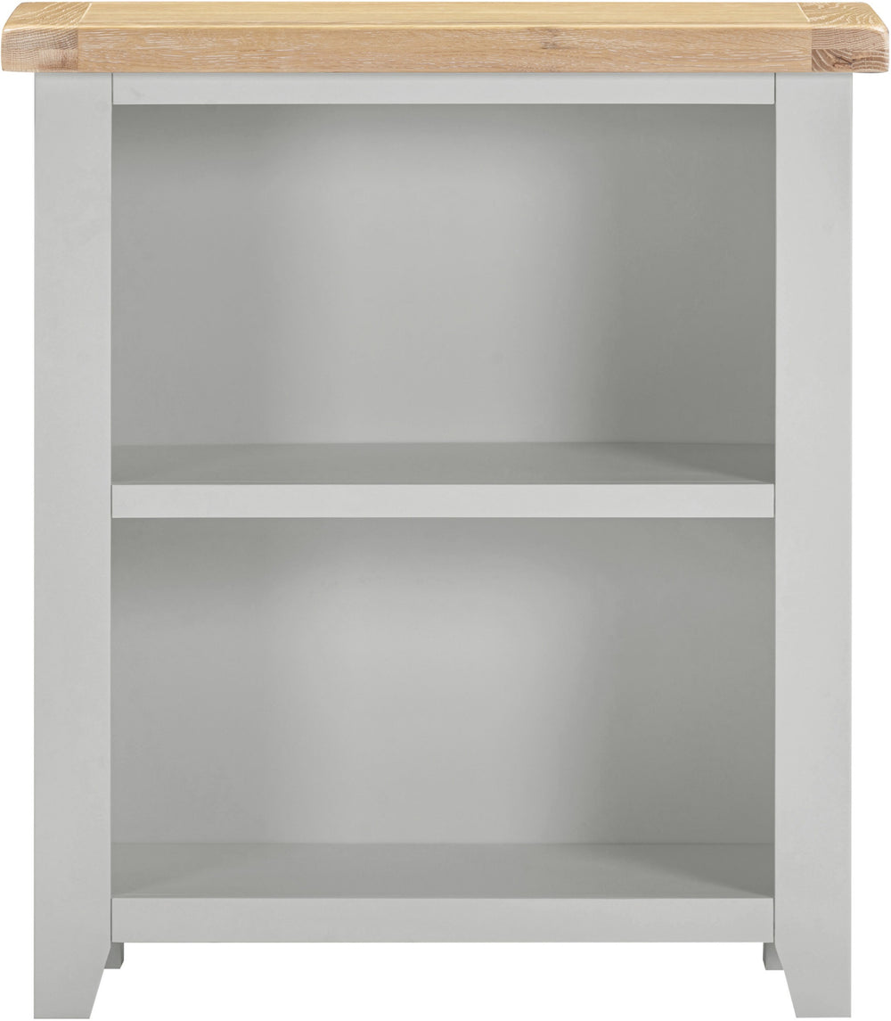 Windsor Low Bookcase - PEBBLE GREY/OAK