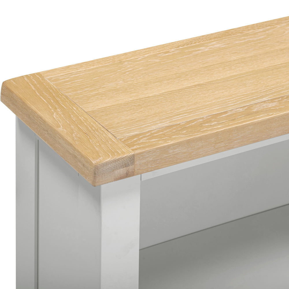 Windsor Low Bookcase - PEBBLE GREY/OAK
