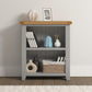 Windsor Low Bookcase - PEBBLE GREY/OAK
