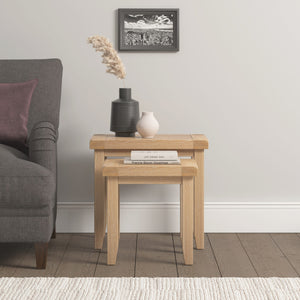 Windsor Nest of 2 Tables - Natural Oak