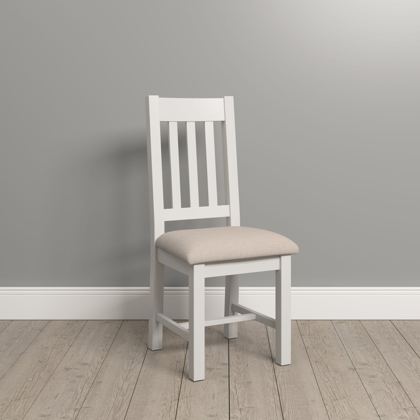 Windsor Slatted Chair (Box of 2) - Ivory/Oat Fabric