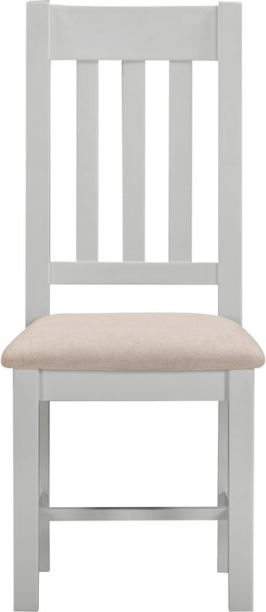 Windsor Slatted Chair (Box of 2) - PEBBLE GREY/OAT FABRIC