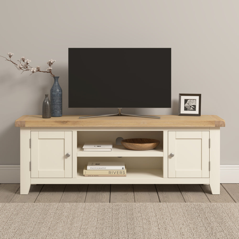 Windsor Straight TV Unit - IVORY/OAK