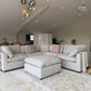 Santorini Sofa Grey Large Corner with Footstool