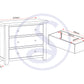 Windsor 3 Drawer Chest - IVORY/OAK