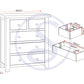 Windsor 3+2 Drawer Chest - IVORY/OAK