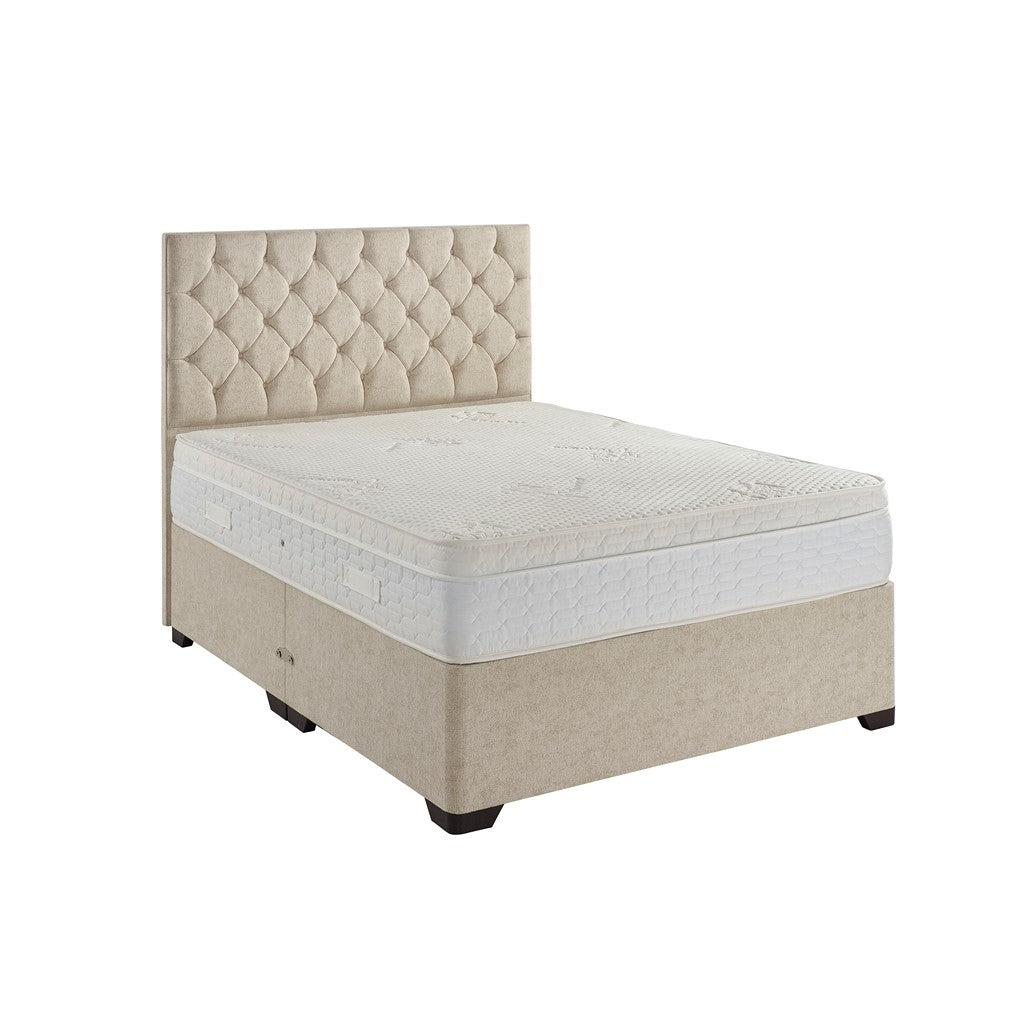 Ambient 1500 Double Divan Bed-Furniture-Dreamland-No Storage-Charcoal-Levines Furniture