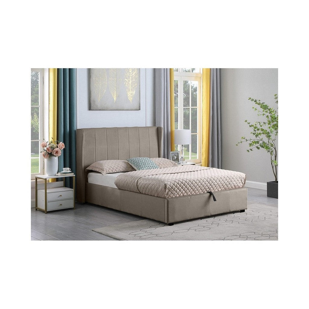 Amelia Kingsize Storage Bed-Furniture-Seconique-Oyster Velvet-Levines Furniture