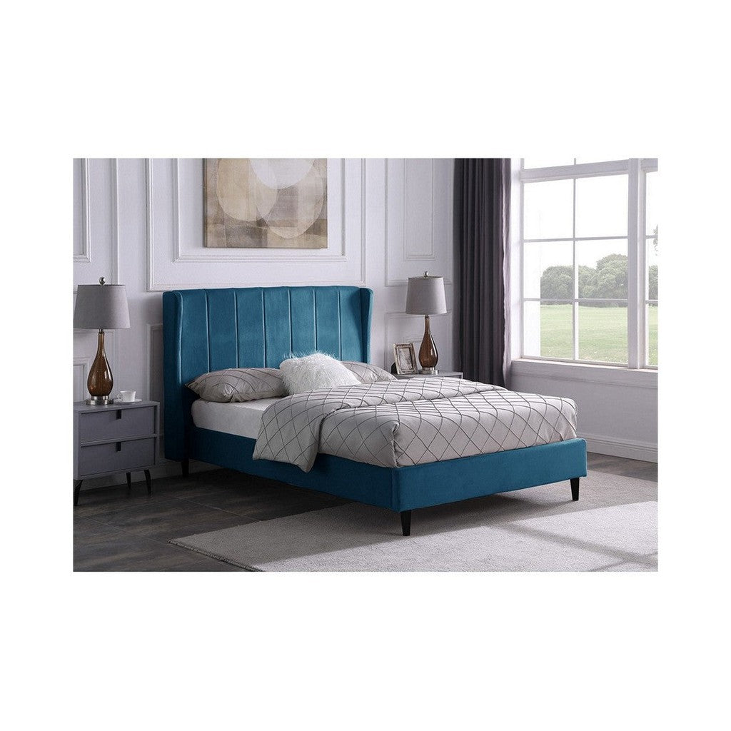 Amelia Kingsize Bedframe-Furniture-Seconique-Blue Velvet-Levines Furniture