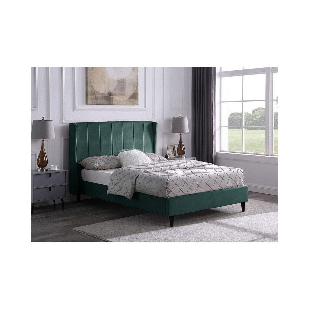 Amelia Kingsize Bedframe-Furniture-Seconique-Green Velvet-Levines Furniture