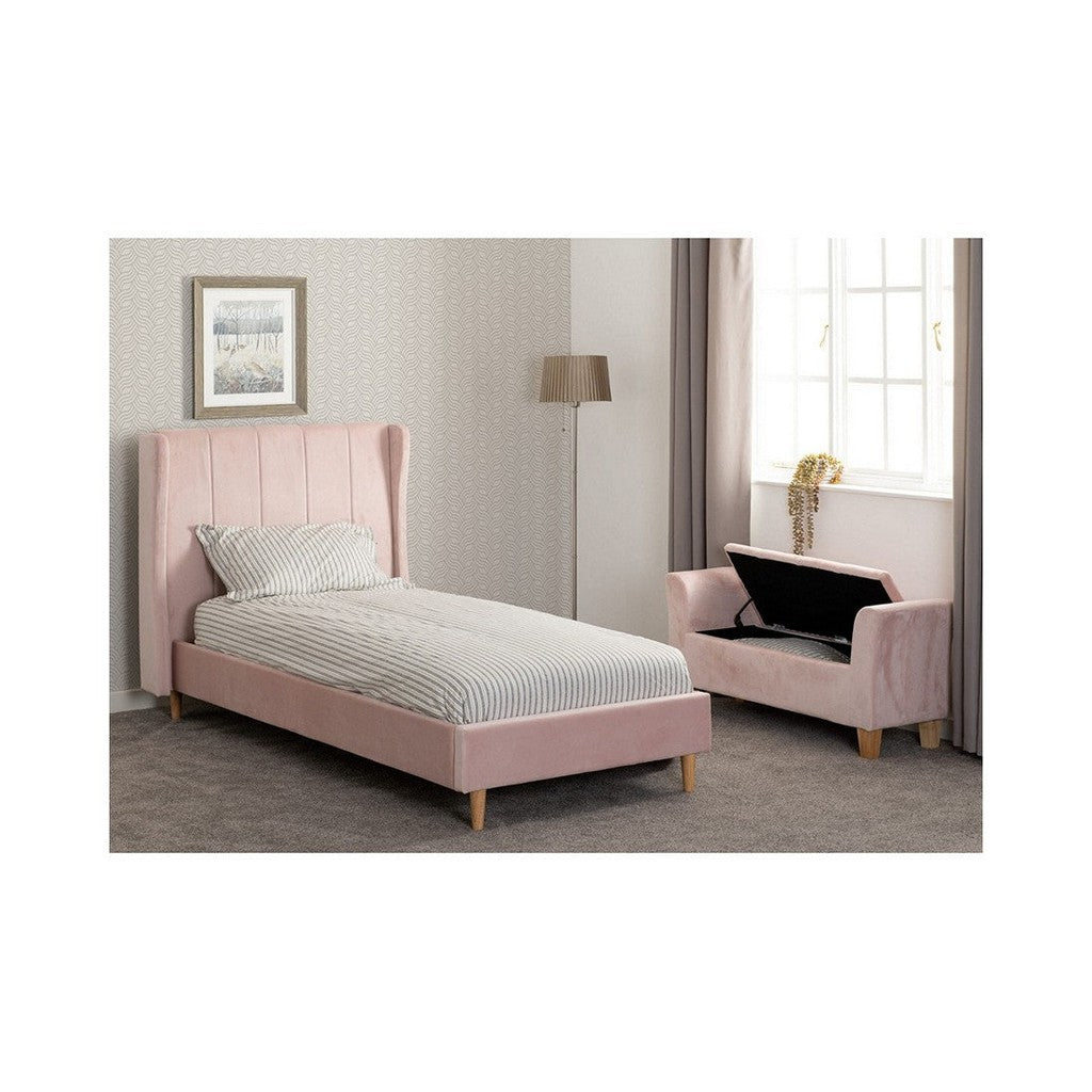 Amelia Kingsize Bedframe-Furniture-Seconique-Pink Velvet-Levines Furniture