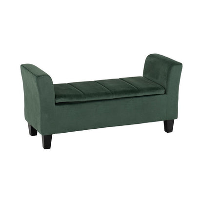 Amelia Storage Ottoman-Furniture-Seconique-Green Velvet-Levines Furniture