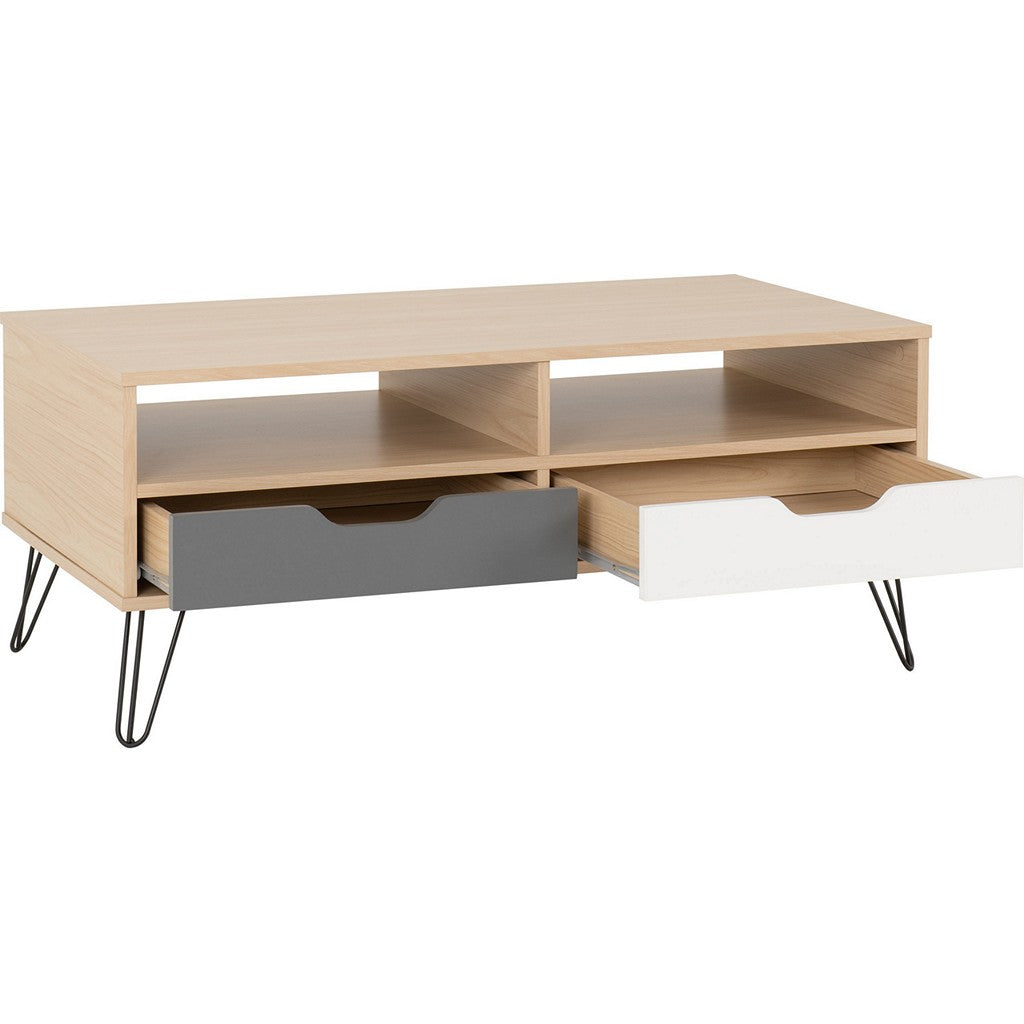 Bergen 2 Drawer Coffee Table-Furniture-Seconique-Levines Furniture