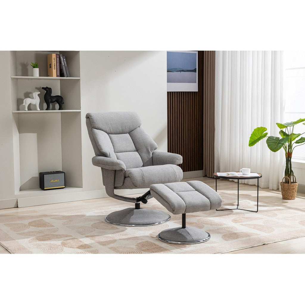 Biarritz Swivel Recliner Chair-Furniture-GFA-Lisbon Silver-Levines Furniture