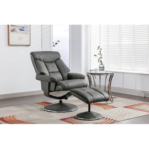 Swivel Recliner Chair Collection - Biarritz: Cinder Plush-Furniture-GFA-Levines Furniture