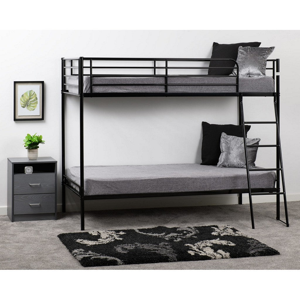 Brandon Single Bunk Bed-Furniture-Seconique-Black-Levines Furniture