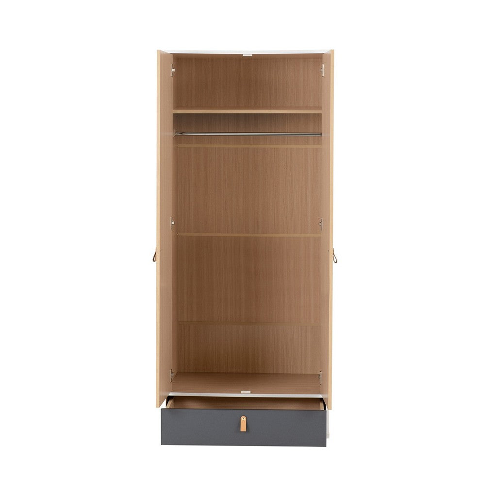 Brooklyn 2 Door 1 Drawer Mirrored Wardrobe-Furniture-Seconique-Levines Furniture