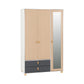 Brooklyn 3 Door 2 Drawer Mirrored Wardrobe-Furniture-Seconique-Levines Furniture