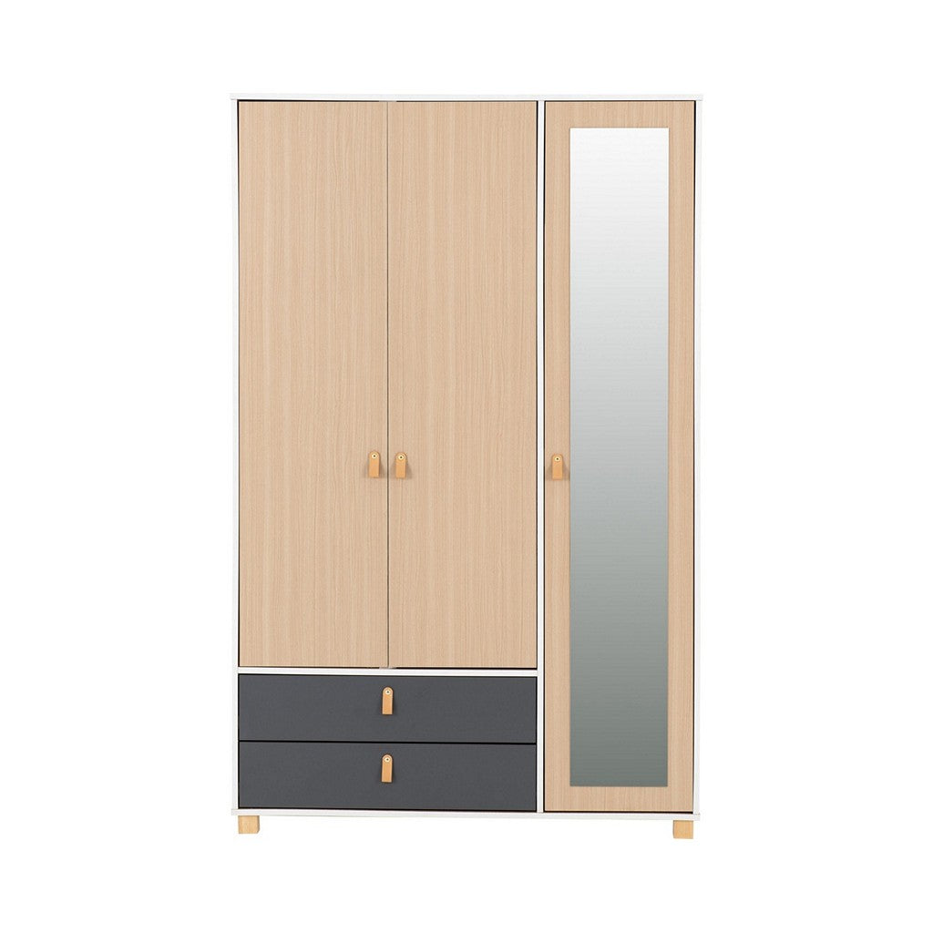 Brooklyn 3 Door 2 Drawer Mirrored Wardrobe-Furniture-Seconique-Levines Furniture