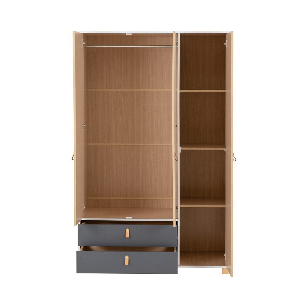 Brooklyn 3 Door 2 Drawer Mirrored Wardrobe-Furniture-Seconique-Levines Furniture