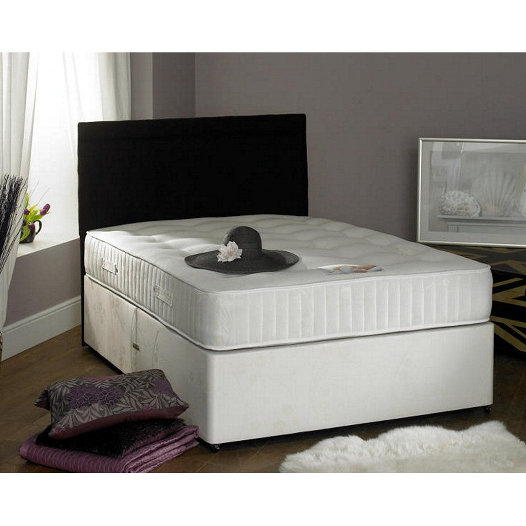 Buckingham Silk Double Divan Bed-Furniture-Beauty Sleep Beds-No Storage-Chenille Aubergine-Levines Furniture