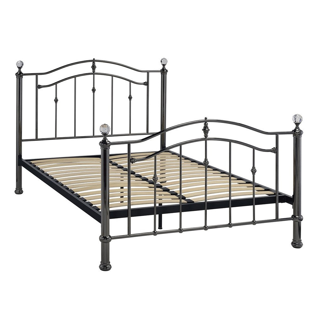 Callisto Kingsize Bed Frame-Furniture-Limelight-Black Chrome-Levines Furniture