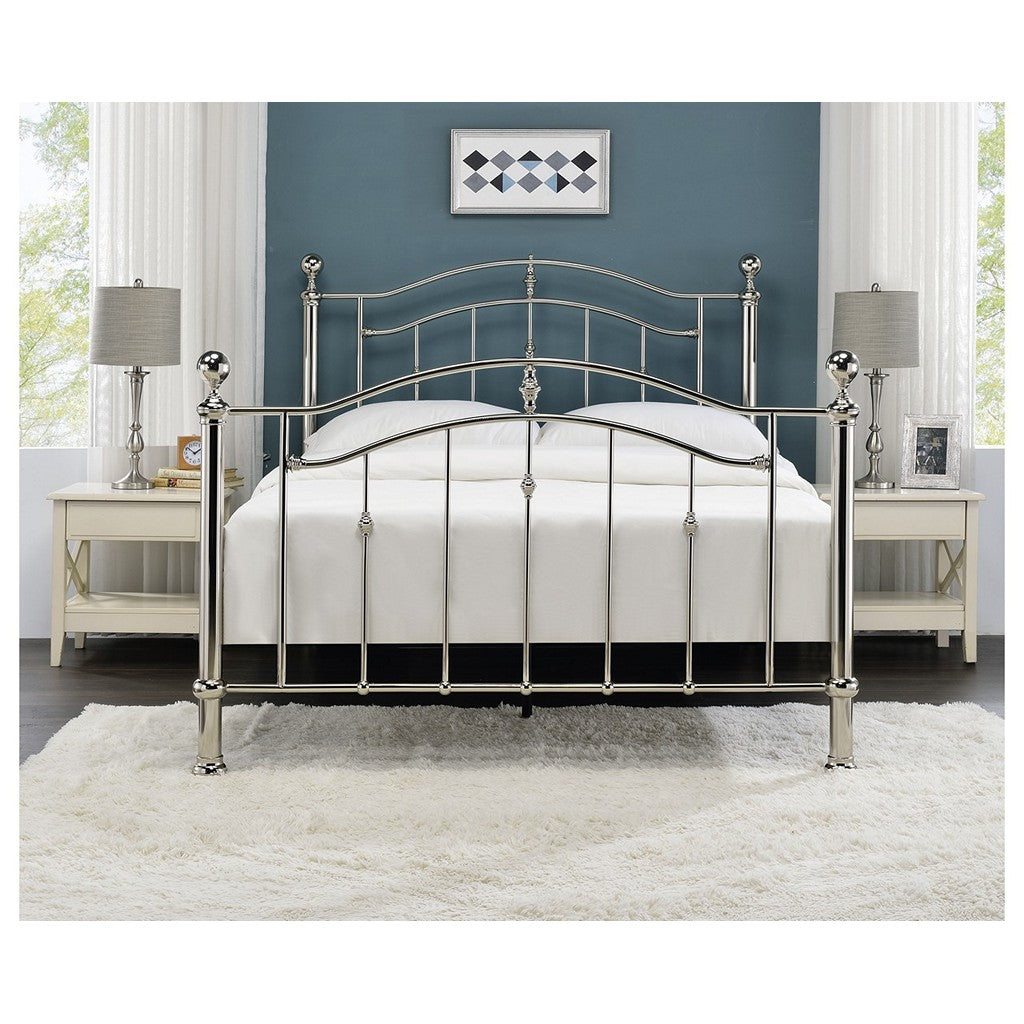 Callisto Kingsize Bed Frame-Furniture-Limelight-Black Chrome-Levines Furniture