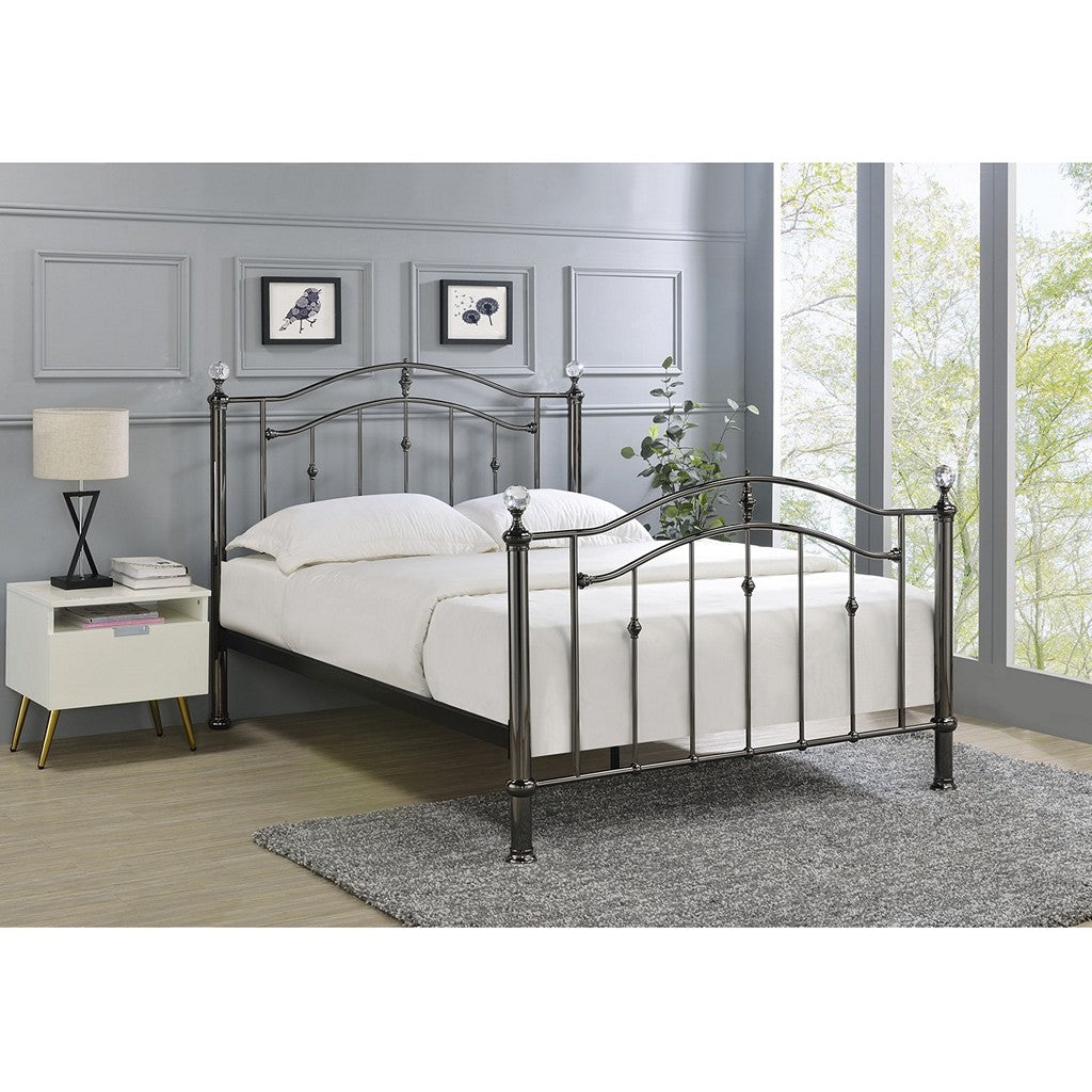 Callisto Kingsize Bed Frame-Furniture-Limelight-Black Chrome-Levines Furniture