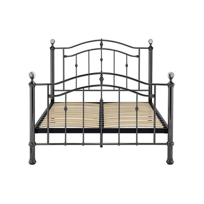 Callisto Kingsize Bed Frame-Furniture-Limelight-Black Chrome-Levines Furniture