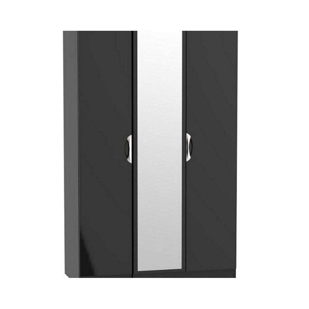 Camden 3 Door Wardrobe-Furniture-Welcome-Black gloss-3 Door / No Mirror-Standard height-Levines Furniture