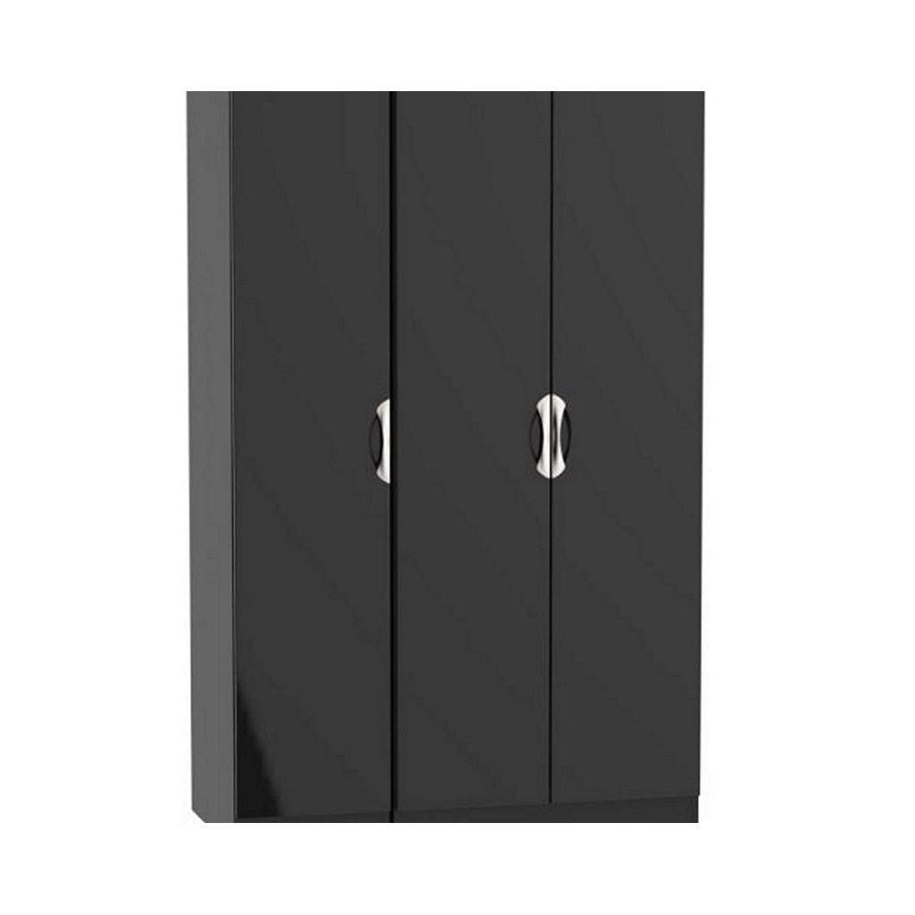 Camden 3 Door Wardrobe-Furniture-Welcome-Black gloss-3 Door / No Mirror-Standard height-Levines Furniture