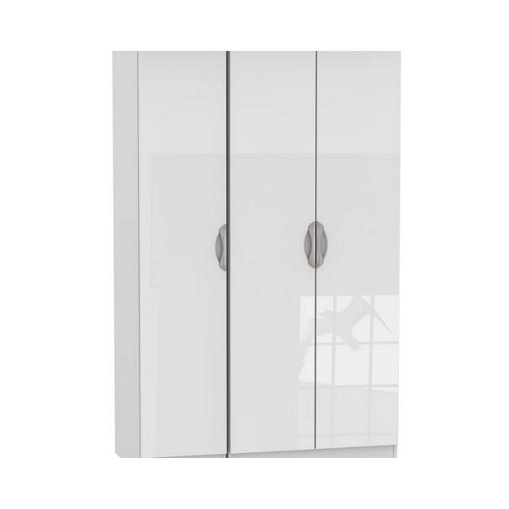 Camden 3 Door Wardrobe-Furniture-Welcome-White gloss-3 Door / No Mirror-Standard height-Levines Furniture