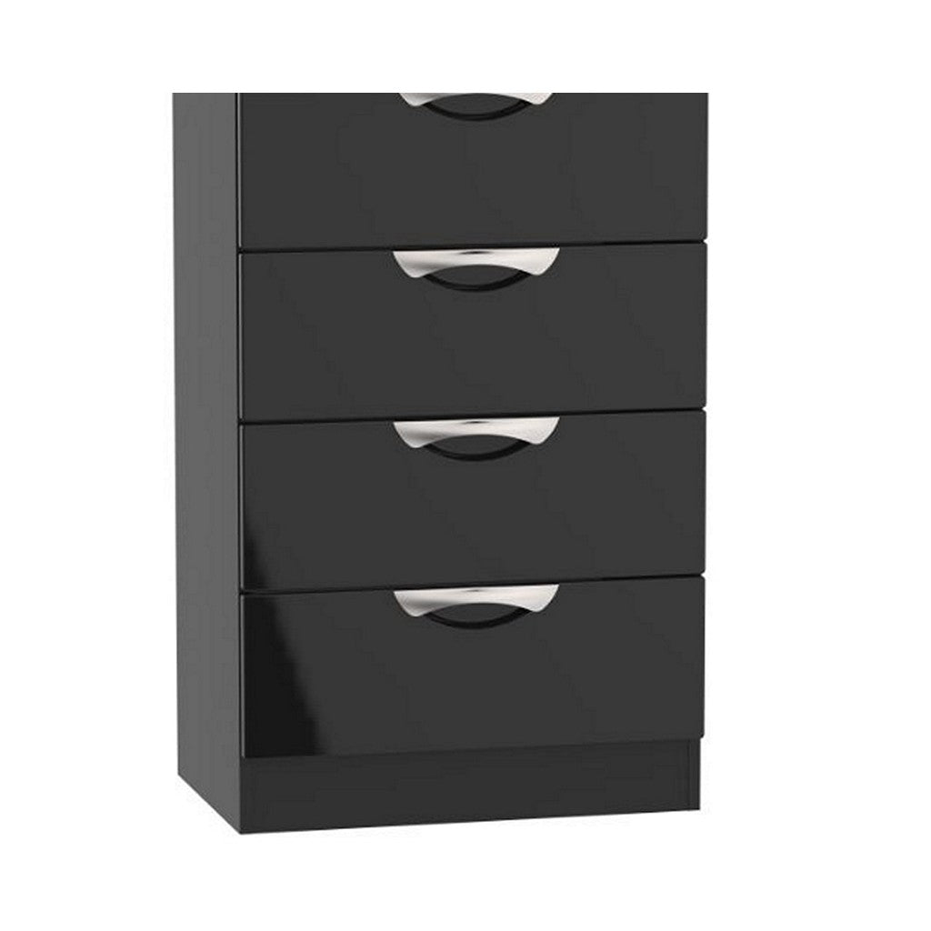 Camden 4 Drawer Chest-Furniture-Welcome-4 Drawers-Black gloss-Levines Furniture