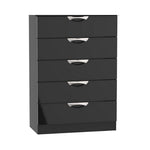 Camden 5 Drawer Chest-Furniture-Welcome-Black gloss-Levines Furniture